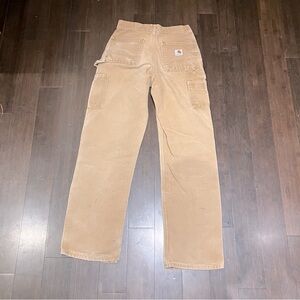 Carhartt Tan denim Work carpenter  jeans. Preloved. Naturally distressed!